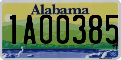 AL license plate 1AO0385