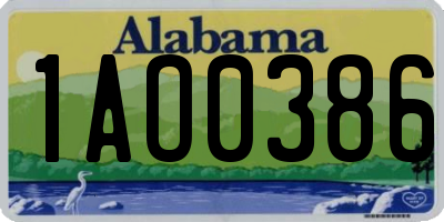 AL license plate 1AO0386