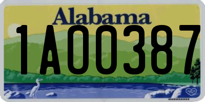 AL license plate 1AO0387