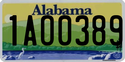 AL license plate 1AO0389