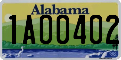 AL license plate 1AO0402