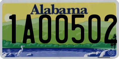 AL license plate 1AO0502