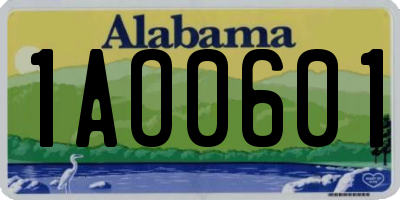 AL license plate 1AO0601