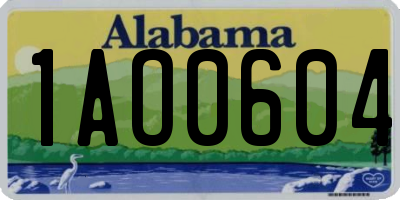 AL license plate 1AO0604