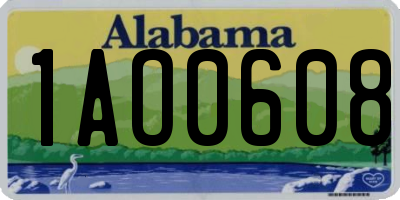 AL license plate 1AO0608