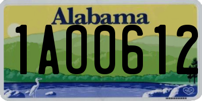 AL license plate 1AO0612