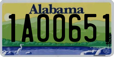 AL license plate 1AO0651