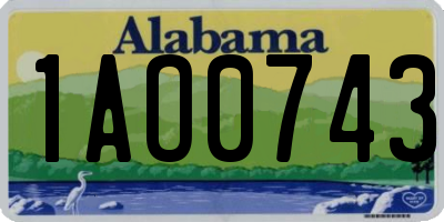 AL license plate 1AO0743