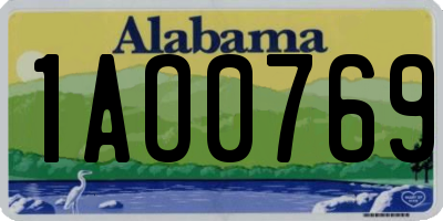 AL license plate 1AO0769