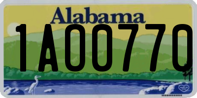 AL license plate 1AO0770