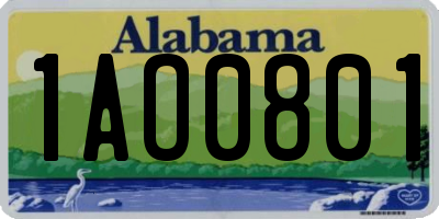 AL license plate 1AO0801