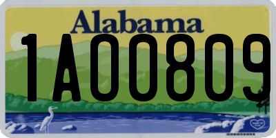 AL license plate 1AO0809