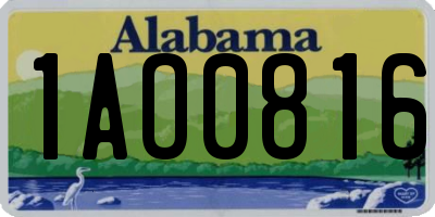 AL license plate 1AO0816