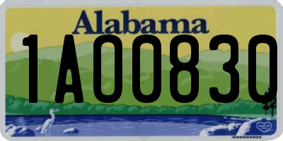 AL license plate 1AO0830