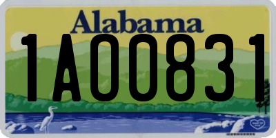 AL license plate 1AO0831