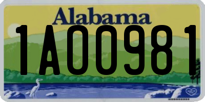 AL license plate 1AO0981
