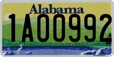 AL license plate 1AO0992