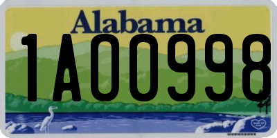 AL license plate 1AO0998