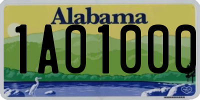 AL license plate 1AO1000