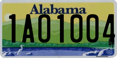 AL license plate 1AO1004