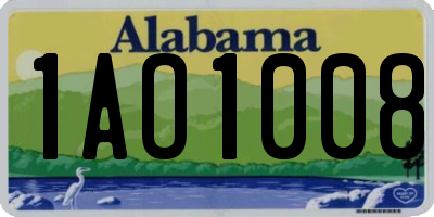 AL license plate 1AO1008