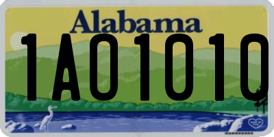 AL license plate 1AO1010