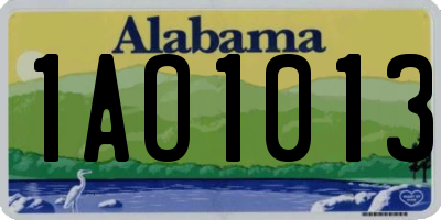AL license plate 1AO1013