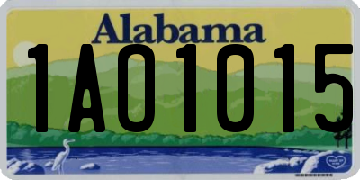 AL license plate 1AO1015