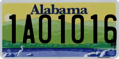 AL license plate 1AO1016