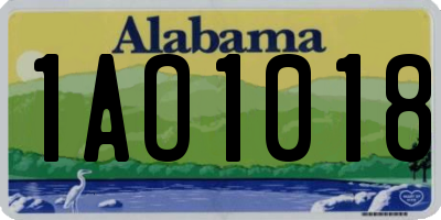 AL license plate 1AO1018
