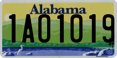 AL license plate 1AO1019