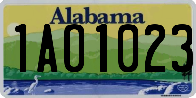 AL license plate 1AO1023