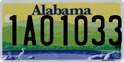 AL license plate 1AO1033