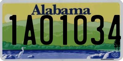 AL license plate 1AO1034