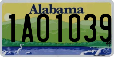 AL license plate 1AO1039