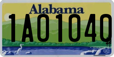 AL license plate 1AO1040