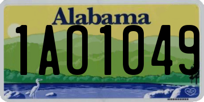 AL license plate 1AO1049