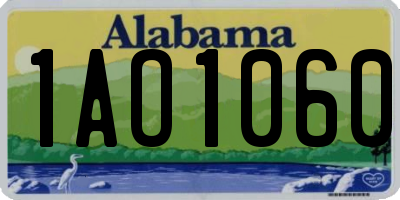 AL license plate 1AO1060