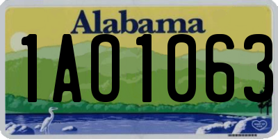 AL license plate 1AO1063