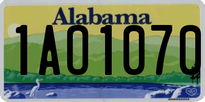AL license plate 1AO1070