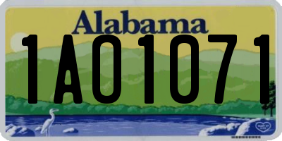 AL license plate 1AO1071