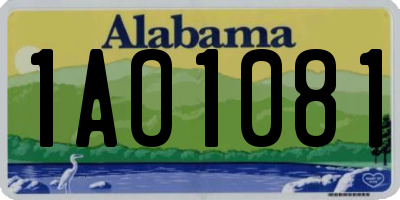 AL license plate 1AO1081