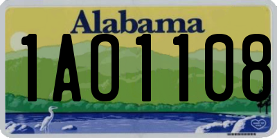 AL license plate 1AO1108