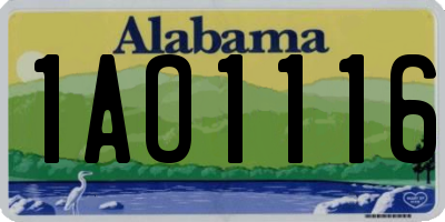 AL license plate 1AO1116