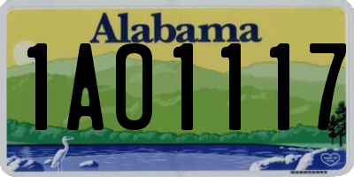 AL license plate 1AO1117