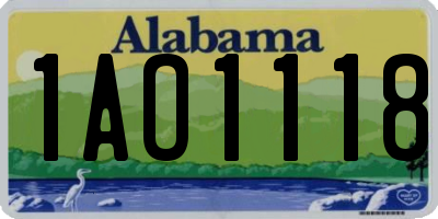 AL license plate 1AO1118