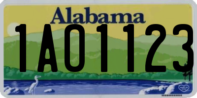 AL license plate 1AO1123