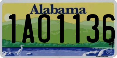 AL license plate 1AO1136
