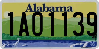 AL license plate 1AO1139