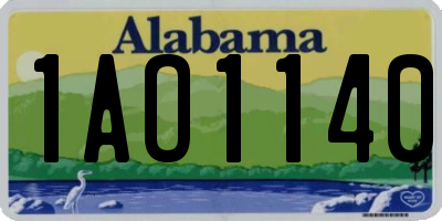 AL license plate 1AO1140